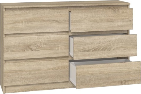 Komoda z szufladami Lilia L6 120 cm Duża Do Salonu Pojemna Dąb Sonoma
