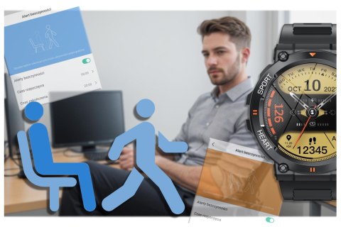SMARTWATCH MĘSKI Gravity GT7-1 PRO - WYKONYWANIE POŁĄCZEŃ, PULSOKSYMETR (sg018a)