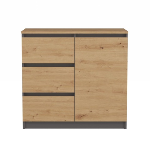 Komoda Szafka z Szufladami Antracyt Artisan B do Salonu 80x75x40 Lilia 1D3S