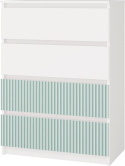 Komoda z szufladami Lilia L4 70 cm Duża Do Salonu Pojemna Biała Zielona
