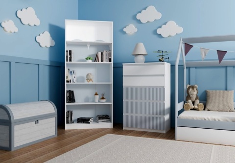 Komoda z 5 Szufladami Duża Do Salonu 70x109x40cm Arte Blue Lilia L5 Pojemna