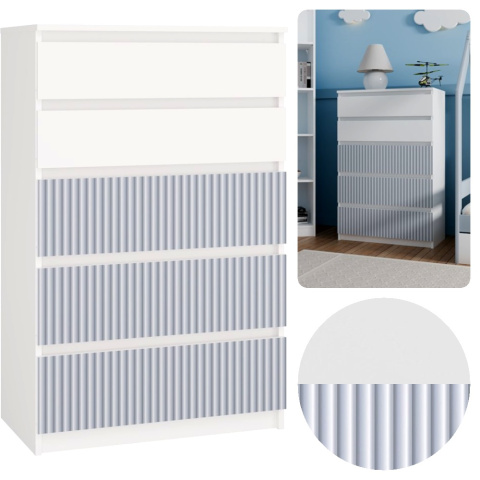Komoda z 5 Szufladami Duża Do Salonu 70x109x40cm Arte Blue Lilia L5 Pojemna