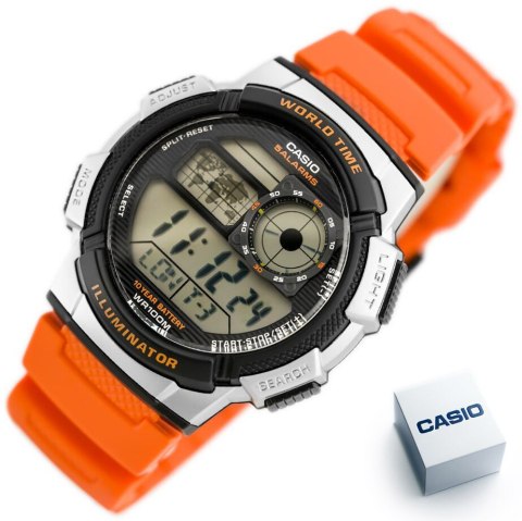 ZEGAREK MĘSKI CASIO AE-1000W 4BV (zd073d) - WORLD TIME