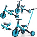 Rowerek 4w1 Biegowy Trójkołowy z Pedałami z Rączką Optimus Plus Blue Milly Mally