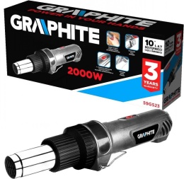 GRAPHITE OPALARKA 2000W, ZAKRES TEMP. DO 550 C, 2 BIEGI, UCHWYT PROSTY