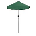 PROSTOKĄTNY DUŻY PARASOL OGRODOWY SKOŚNY ŁAMANY Z KORBĄ ZIELONY 200 X 140 CM