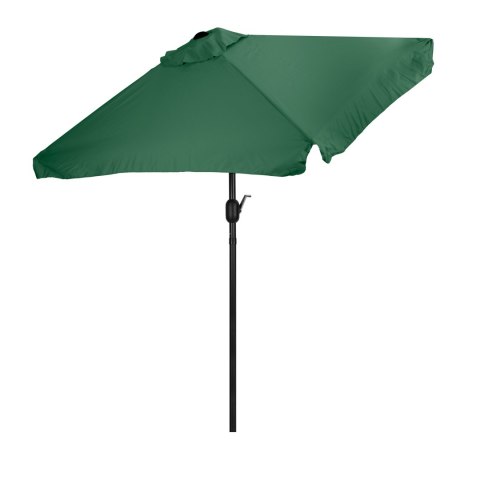 PROSTOKĄTNY DUŻY PARASOL OGRODOWY SKOŚNY ŁAMANY Z KORBĄ ZIELONY 200 X 140 CM