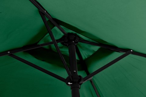 PROSTOKĄTNY DUŻY PARASOL OGRODOWY SKOŚNY ŁAMANY Z KORBĄ ZIELONY 200 X 140 CM