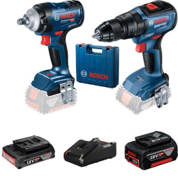BOSCH ZESTAW ELEKTRONARZĘDZI GDS18V-400 + GSB18V-50 1*2.0AH+1*5.0AH