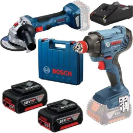 BOSCH ZESTAW ELEKTRONARZĘDZI GDX 180 + GWS 180 2*4.0AH