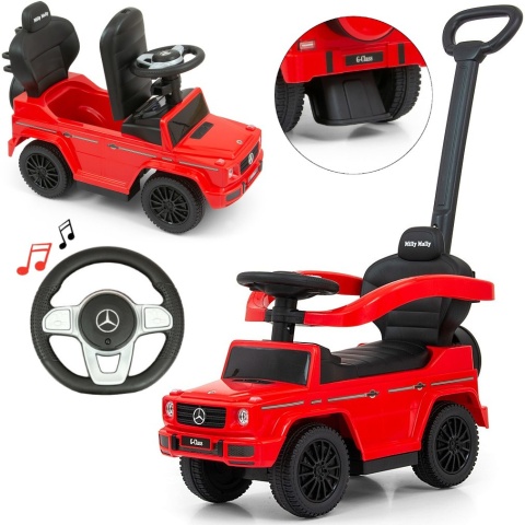 Jeździk dla Dzieci Auto Mercedes + Rączka, Klakson, Schowek G350D RED