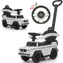Jeździk dla Dzieci Auto Mercedes + Rączka, Klakson, Schowek G350D WHITE