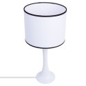 LAMPA STOŁOWA BEAVIS 52 CM BIAŁA ABAŻUR Z CZARNA RAMÓWKA
