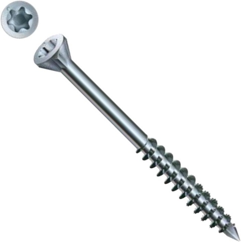 WKRĘT DO PODŁÓG (500) TX 3.5*45MM OCYNK BIAŁY, MAŁY ŁEB