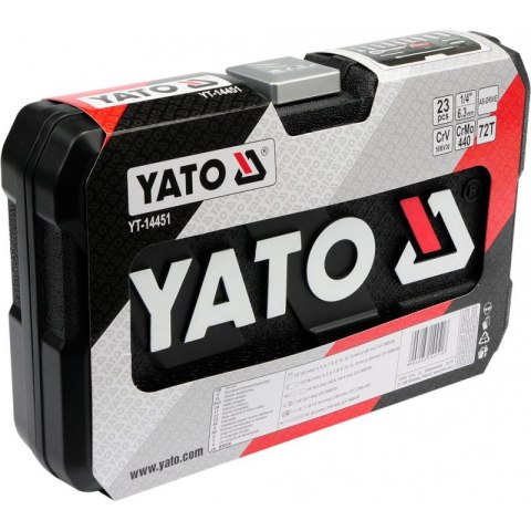 YATO YT-14451 ZESTAW NARZĘDZIOWY 23 CZĘŚCI 1/4''