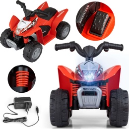 Quad dla Dzieci Pojazd na Akumulator HONDA ATV Dźwięk Światło Red Milly Mal