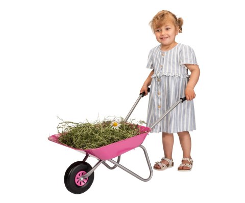 Taczki Taczka Metalowa dla Dzieci udźwig 25 kg Różowa Rolly Toys