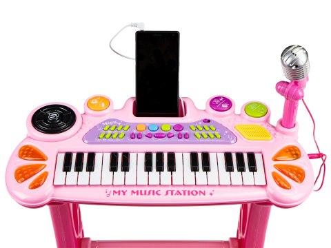 Keyboard Organki dla Dzieci Pianinko z Mikrofonem Karaoke mp3 + taborecik