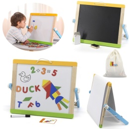 Tablica Dwustronna Magnetyczna Kredowa +Magnesy Literki Papier VIGA
