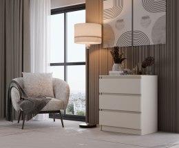 Komoda z 3 szufladami Lilia 70 cm Duża Do Salonu sypialni Pojemna Kaszmir