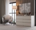 Komoda z szufladami Lilia L6 140 cm Duża Do Salonu Pojemna Kaszmir Beż Mat