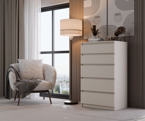 Komoda z 5 Szufladami Duża Do Salonu 70x109x40 cm Kaszmir Lilia L5 Pojemna