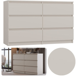 Komoda z szufladami Lilia L6 120 cm Duża Do Salonu Pojemna Kaszmir Beż Mat