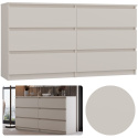 Komoda z szufladami Lilia L6 140 cm Duża Do Salonu Pojemna Kaszmir Beż Mat