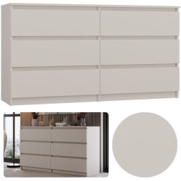 Komoda z szufladami Lilia L6 140 cm Duża Do Salonu Pojemna Kaszmir Beż Mat