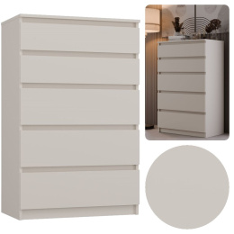 Komoda z 5 Szufladami Duża Do Salonu 70x109x40 cm Kaszmir Lilia L5 Pojemna