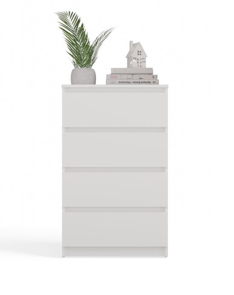Komoda z szufladami Lilia L4 60 cm Duża Do Salonu Pojemna Biała Mat