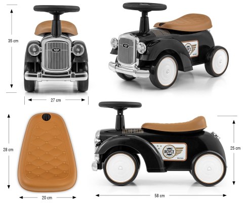 Jeździk Auto dla dzieci Stylowy Retro Royce +schowek, dźwięk Milly Mally