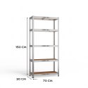 Regał Magazynowy Metalowy Do Piwnicy Garażu 5 Półek max 875 kg 70x30x150