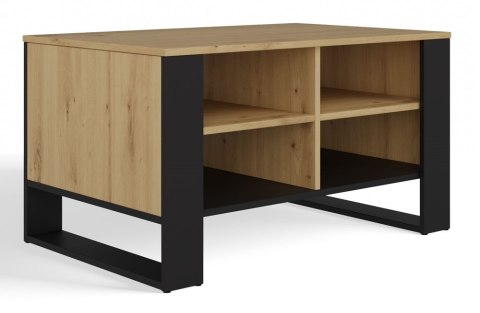 Stolik Kawowy Ława Do Salonu z Półką 90x58x50 Artisan Czarny Montana 3BP