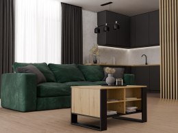 Stolik Kawowy Ława Do Salonu z Półką 90x58x50 Artisan Czarny Montana 3BP