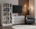 Regał na Książki Biały do Salonu Otwarty 5 półek Stojący Wąski R25CM