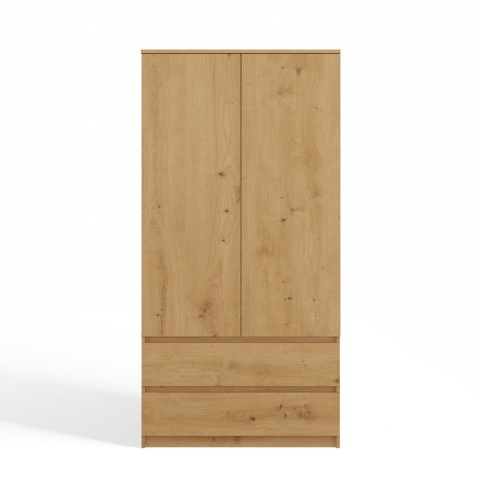 Szafa Garderoba 2D2S 90 cm 2 Szuflady 4 Półki Drążek Dwudrzwiowa Artisan