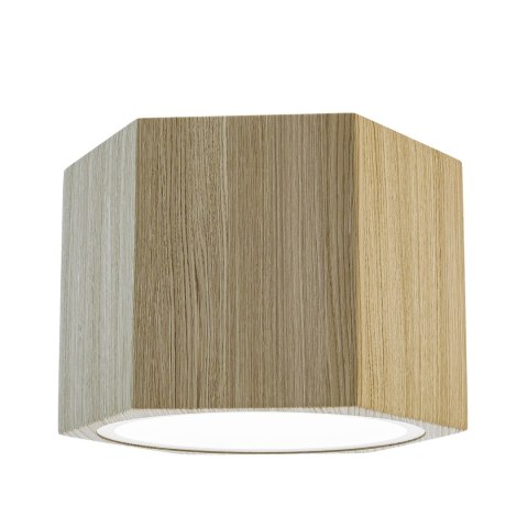 Dębowa lampa Hexa Spot ES111 GU10 dąb 8x12 CM
