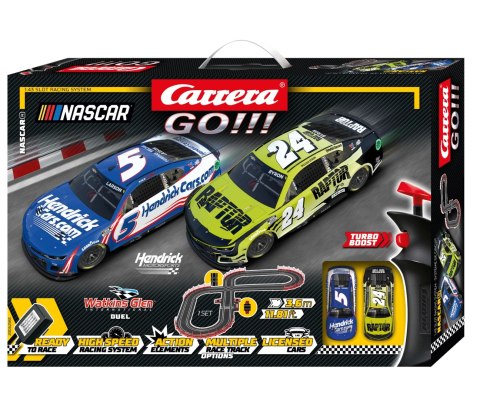 Elektryczny tor wyścigowy samochodowy Carrera Go 20062583 NASCAR Watkins Glen Duel 3,6m