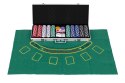Zestaw do pokera blackjacka 500 żetonów 2 talie kart kości mata do gry zamykana walizka