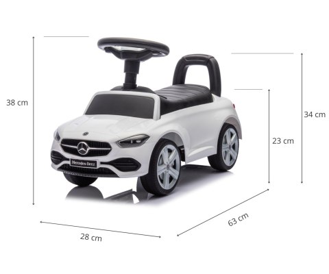 Jeździk Auto dla dzieci +schowek Samochód Pojazd MERCEDES White Milly Mally