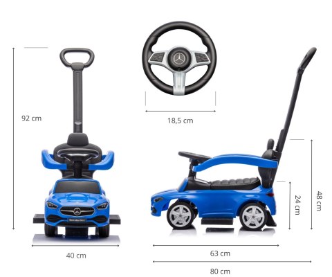 Jeździk Auto dla dzieci +schowek Samochód MERCEDES z rączką C-Class Deluxe