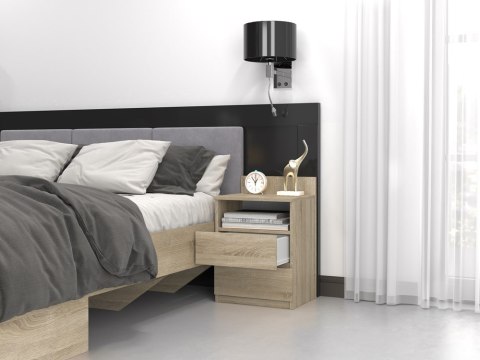 Szafka Nocna Stolik Nocny 2 Szuflady 40cm Do Sypialni Sonoma Lilia L1 Półka