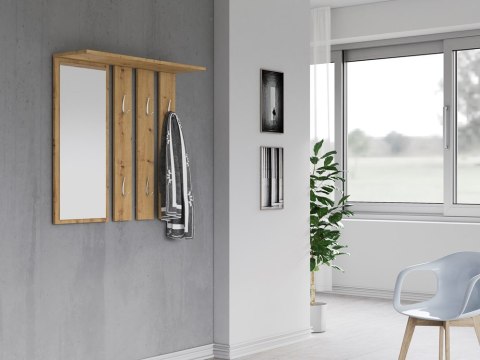 Garderoba Wieszak z Lustrem 85 cm Na Ubrania do Przedpokoju Artisan AGAT