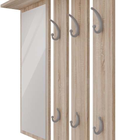 Garderoba Wieszak z Lustrem 85 cm Na Ubrania do Przedpokoju Sonoma AGAT