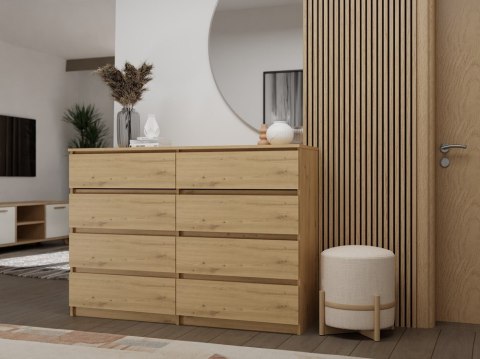 Komoda z szufladami Lilia L8 140 cm Duża Do Salonu Pojemna Dąb Artisan