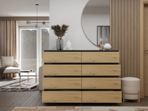 Komoda z szufladami Lilia L8 140 cm Duża Do Salonu Pojemna Antracyt Artisan