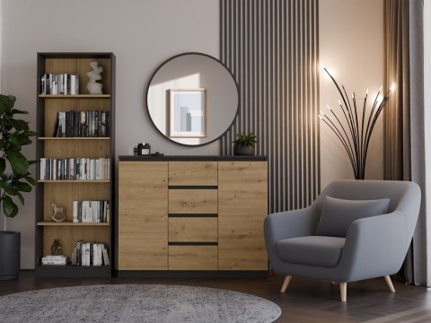 Komoda Szafka z Szufladami Lilia 2D4S 120cm Do Salonu Duża Antracyt Artisan
