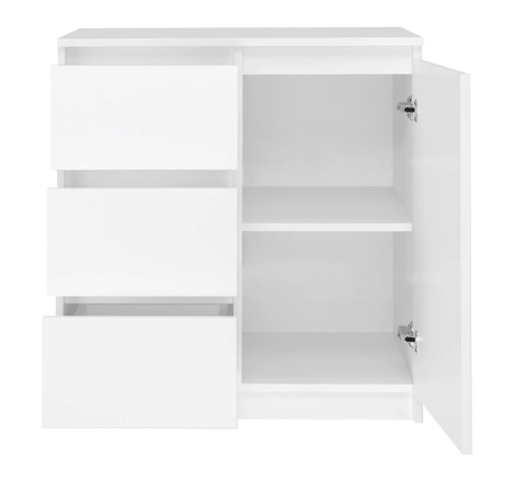 Komoda Biała Szafka z Szufladami do Salonu 80x75x40 3 szuflady Lilia 1D3S