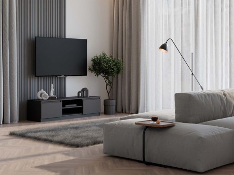 Szafka RTV Komoda Pod Telewizor Stolik Półka Czarna Lilia 140 cm Stojąca